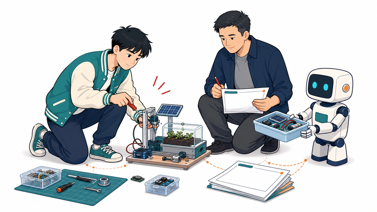 学生把一个想法装成能运行的小作品，第一版在知识、工具和检查三个位置暴露缺口，下一步沿缺口继续